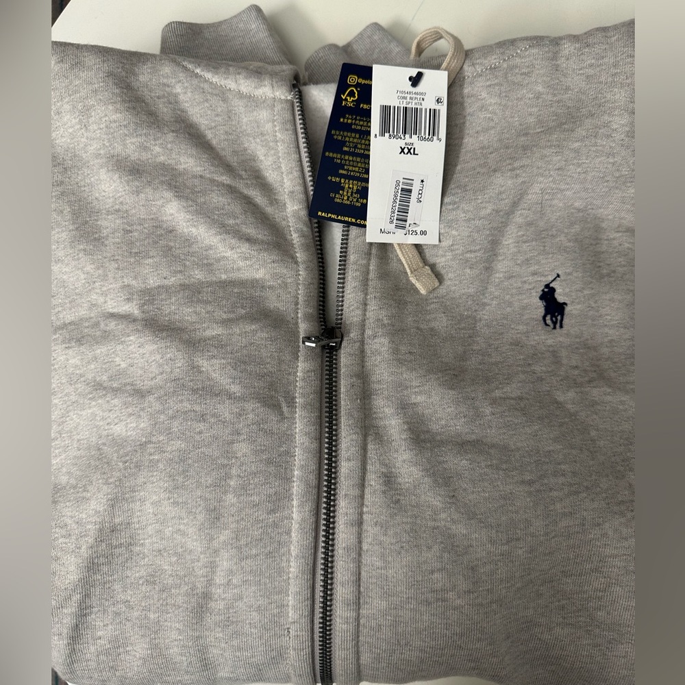 Ralph Lauren Polo Zip Up Hoodie 2XL - Grey